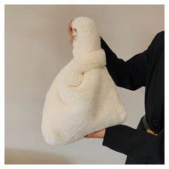 Winter Furry Hobos Shoulder Bag Soft Plush Ladies Clutch Purse Handbag