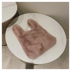 Winter Furry Hobos Shoulder Bag Soft Plush Ladies Clutch Purse Handbag