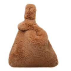 Winter Furry Hobos Shoulder Bag Soft Plush Ladies Clutch Purse Handbag