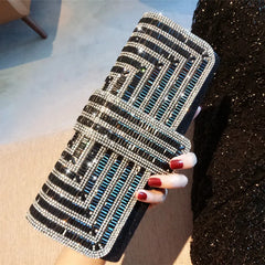 Glass Rhinestone Clutch Wedding Party Evening Bag
