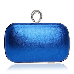 Metal Clutch Bag Diamonds Satin Chain Shoulder Rhinestones Golden Purse