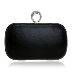 Metal Clutch Bag Diamonds Satin Chain Shoulder Rhinestones Golden Purse