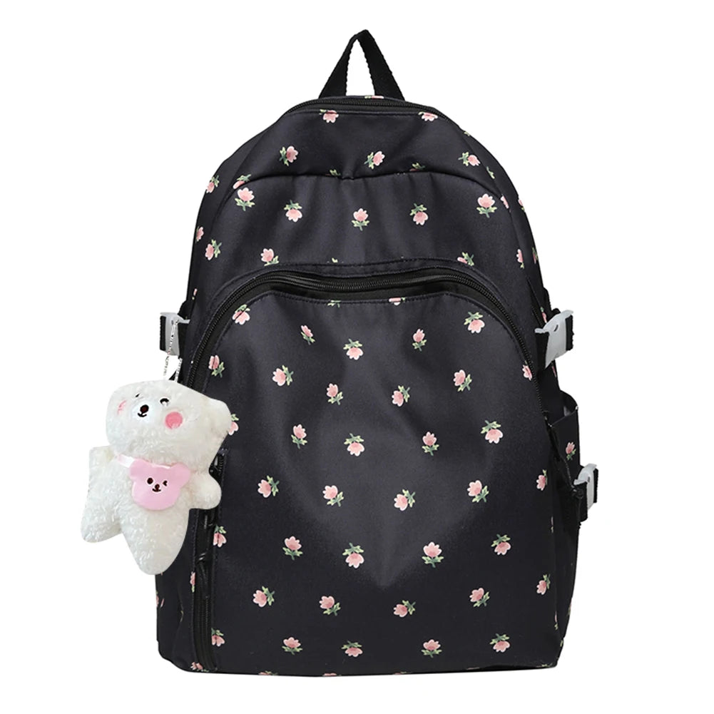 Fresh Floral Backpack College Student School Bag Mochilas Flower Cloth Backpack