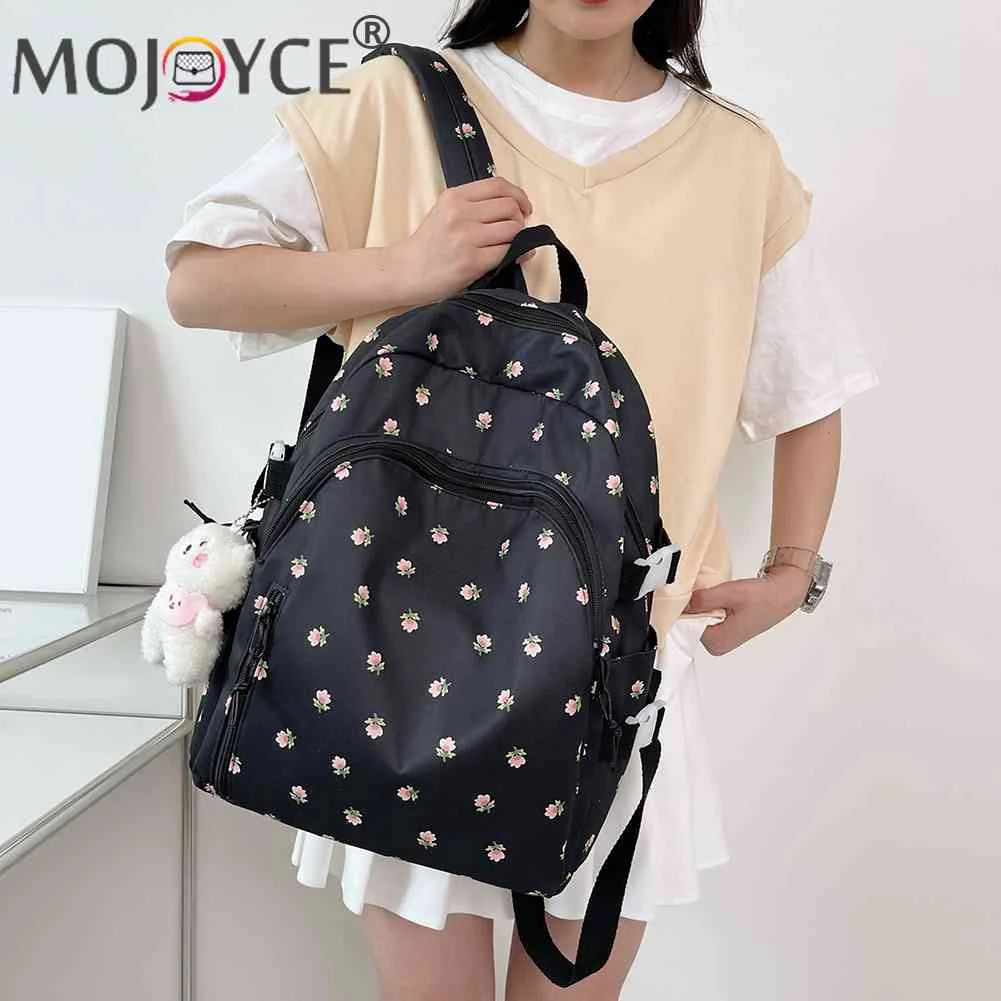 Fresh Floral Backpack College Student School Bag Mochilas Flower Cloth Backpack