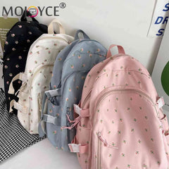 Fresh Floral Backpack College Student School Bag Mochilas Flower Cloth Backpack