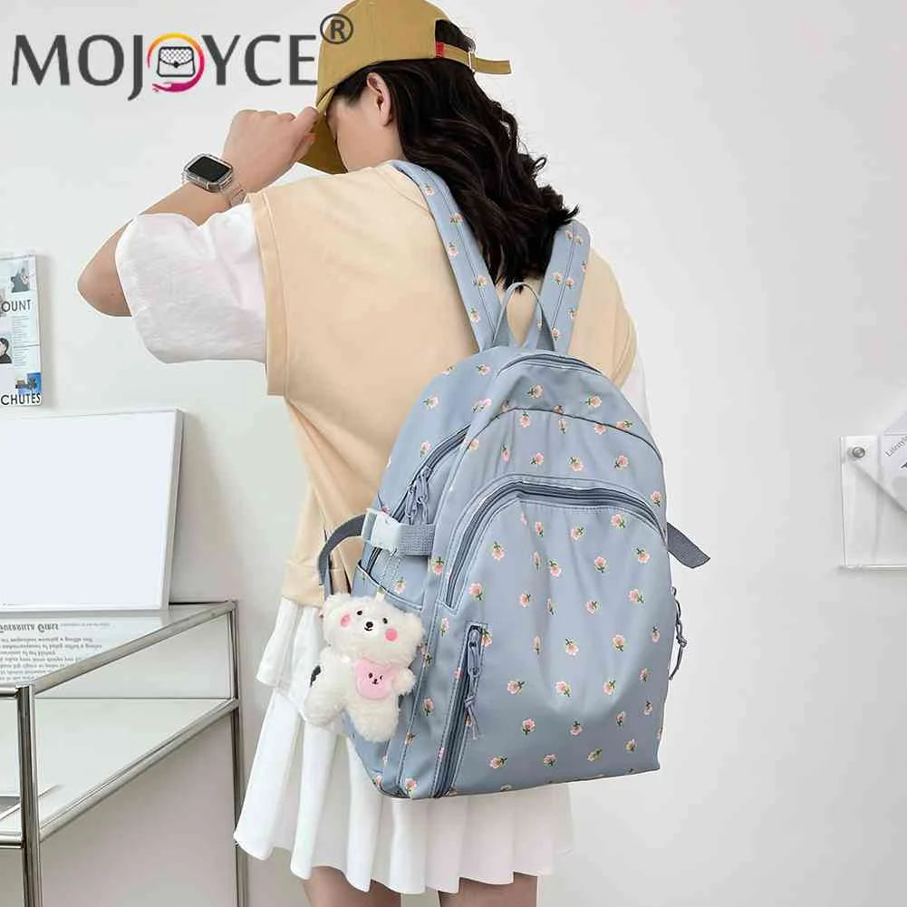 Fresh Floral Backpack College Student School Bag Mochilas Flower Cloth Backpack