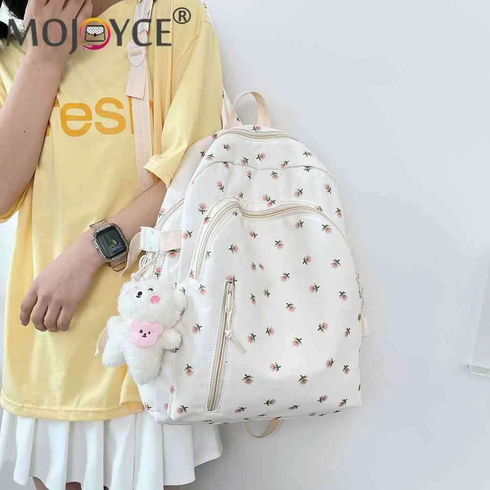 Fresh Floral Backpack College Student School Bag Mochilas Flower Cloth Backpack