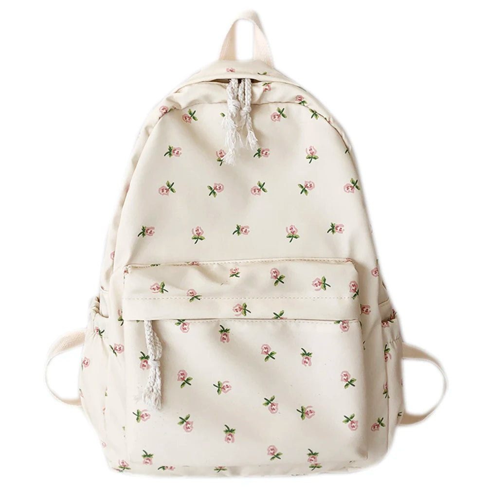 Floral Backpack Women Nylon Rucksack Student School Bag Travel Girls Laptop