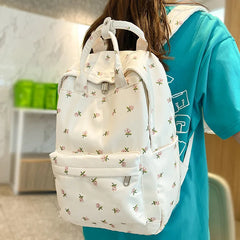 Floral Backpack Women Waterproof Nylon Rucksack Large Capacity