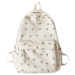 Floral Backpack For Women Waterproof Nylon Rucksack Large Capacity