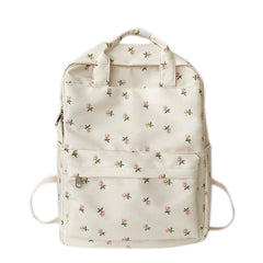 Floral Backpack Large Capacity Flower Student Girls School Bag
