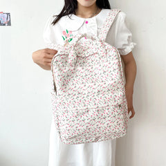 Floral Backpack Large Capacity Flower Student Girls School Bag