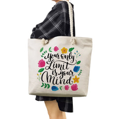 Floral Letter Printed Handbags Women Shopping Tote Bags