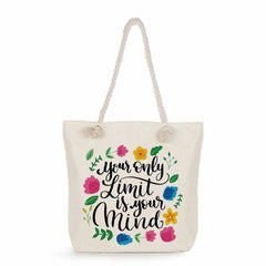 Floral Letter Printed Handbags Women Shopping Tote Bags