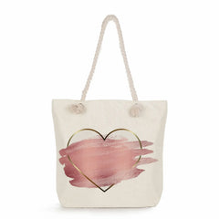 Floral Love Print Handbag Cute Graphic Tote Bag