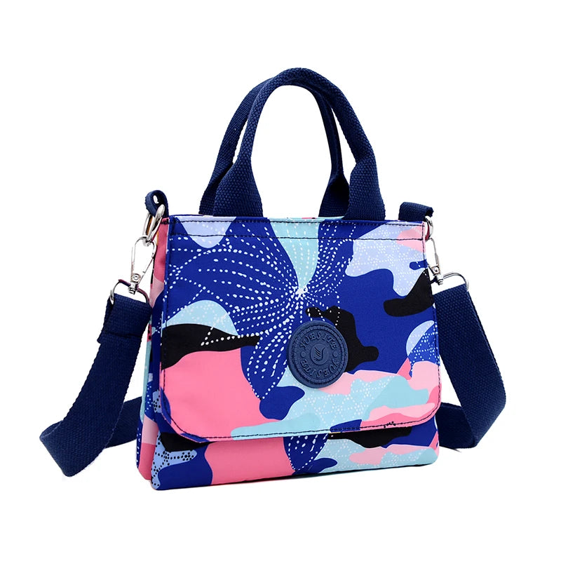 Floral Pattern Women Handbag Nylon Shoulder Bag