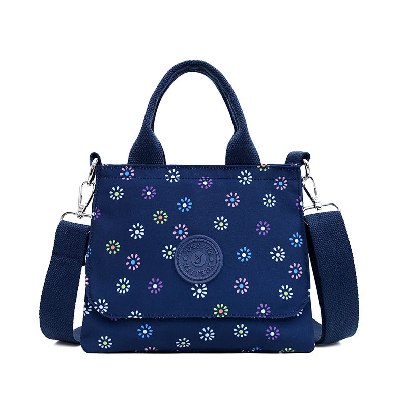 Floral Pattern Women Handbag Nylon Shoulder Bag
