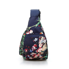 Floral Pattern Women Messenger Bag Nylon Shoulder Bag Multi-pockets