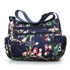Floral Pattern Nylon Crossbody Bag