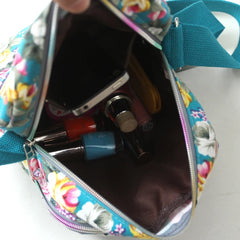 Floral Pattern Women Shoulder Bag Waterproof Nylon Crossbody Bag