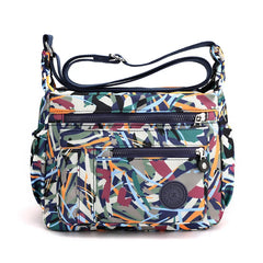 Floral Print Women Shoulder Bag Female High Light Nylon Small Cross Body Bag