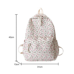 Floral Printed Backpack Travel Flower Large Capacity Nylon Knapsack