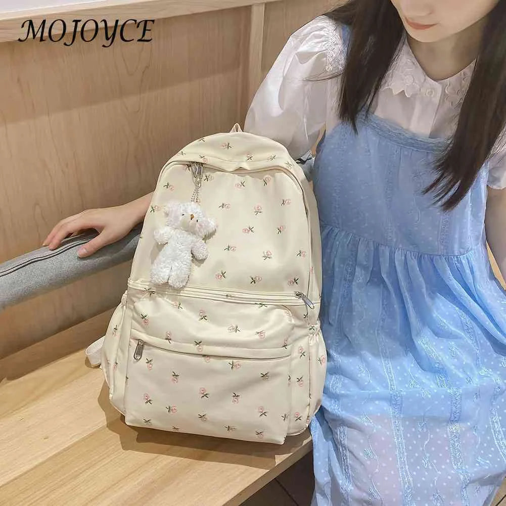 Floral Prints Backpack Girls Large Capacity School Bookbag