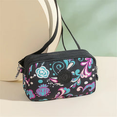 Flower Pattern Crossbody Bags Waterproof Nylon Shoulder Bag