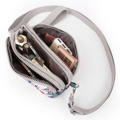 Flower Pattern Crossbody Bags Waterproof Nylon Shoulder Bag