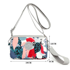 Flower Pattern Crossbody Bags Waterproof Nylon Shoulder Bag