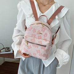 Flower Print Backpacks for Girls Casual Soft Canvas Student School Bag