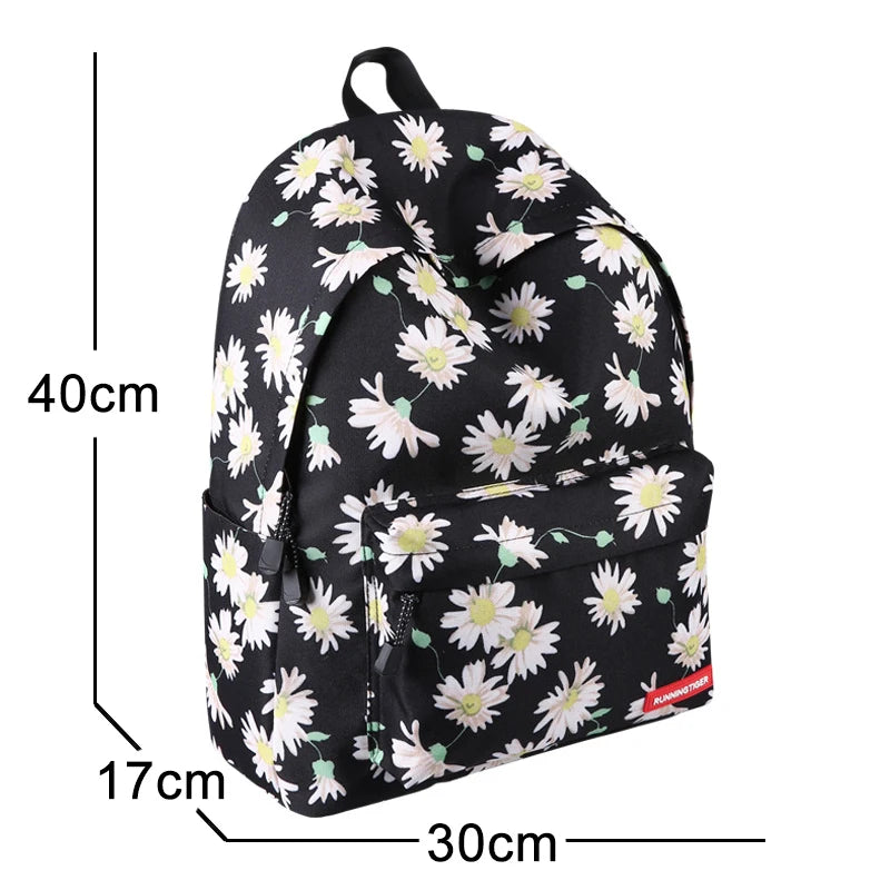 Flower Print Children School Bag for Teenage Girls Backpack