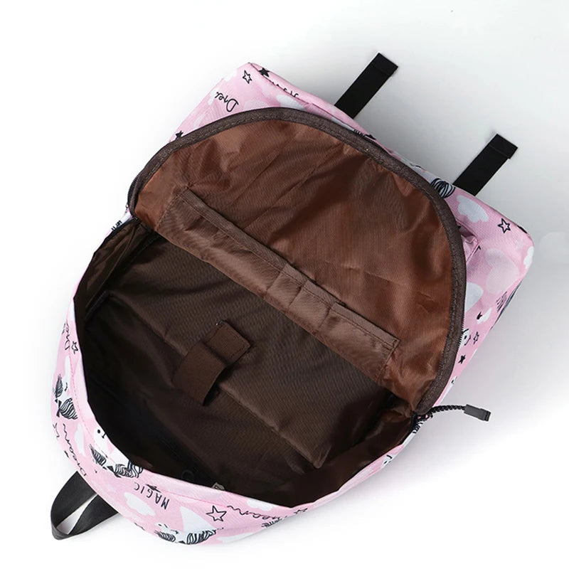 Flower Print Children School Bag for Teenage Girls Backpack