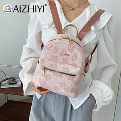 Flower Print Small Backpack Canvas School Bag