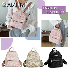Flower Print Small Backpack Canvas School Bag