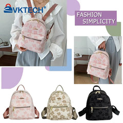 Flower Print Small Backpack for Girls Canvas School Bag