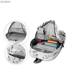 Flower Printing Multifunction Backpack for Teenager Girls