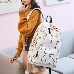 Flower Printing Multifunction Backpack for Teenager Girls