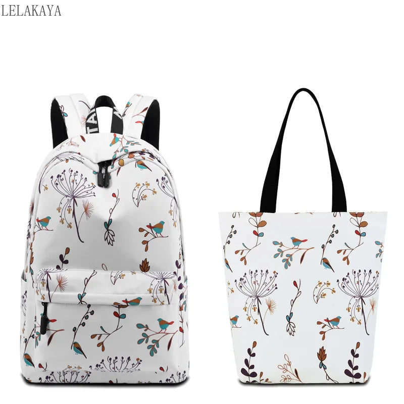 Flower Printing Multifunction Backpack for Teenager Girls