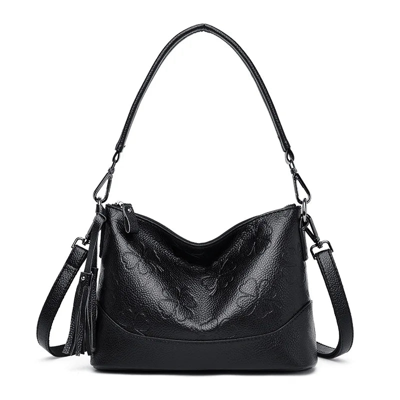Flower Women Shoulder Bag Pu Leather Ladies Handbags Famous Female Messenger Bag