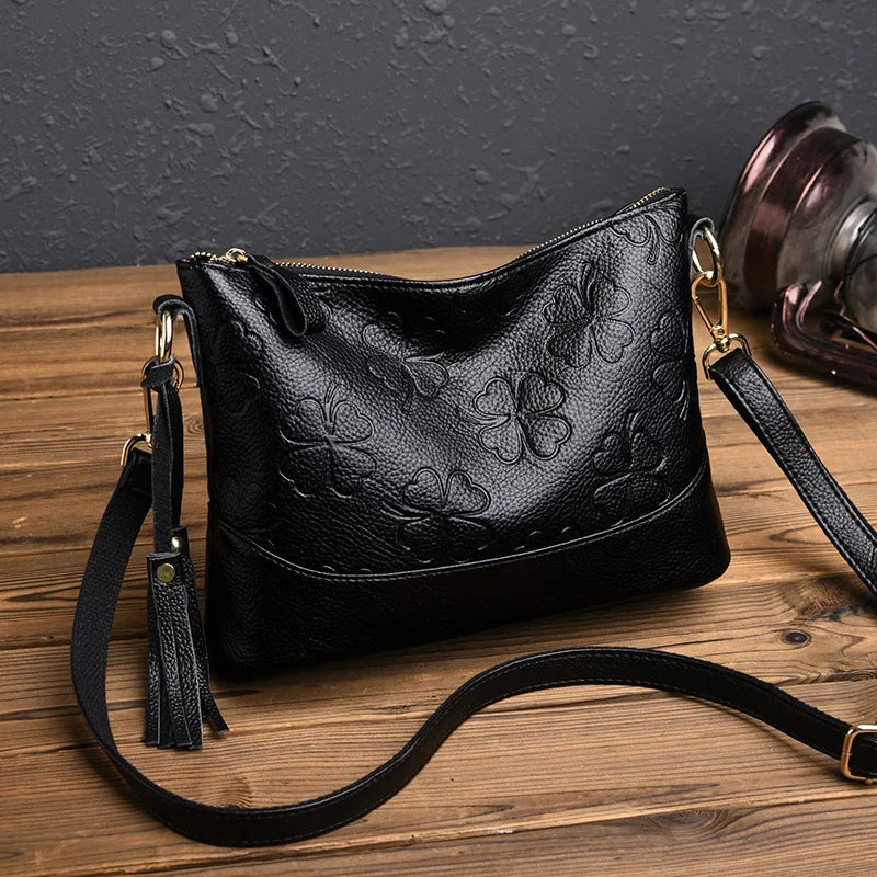 Flower Women Shoulder Bag Pu Leather Ladies Handbags Famous Female Messenger Bag