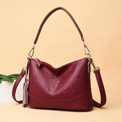 Flower Women Shoulder Bag Pu Leather Ladies Handbags Famous Female Messenger Bag