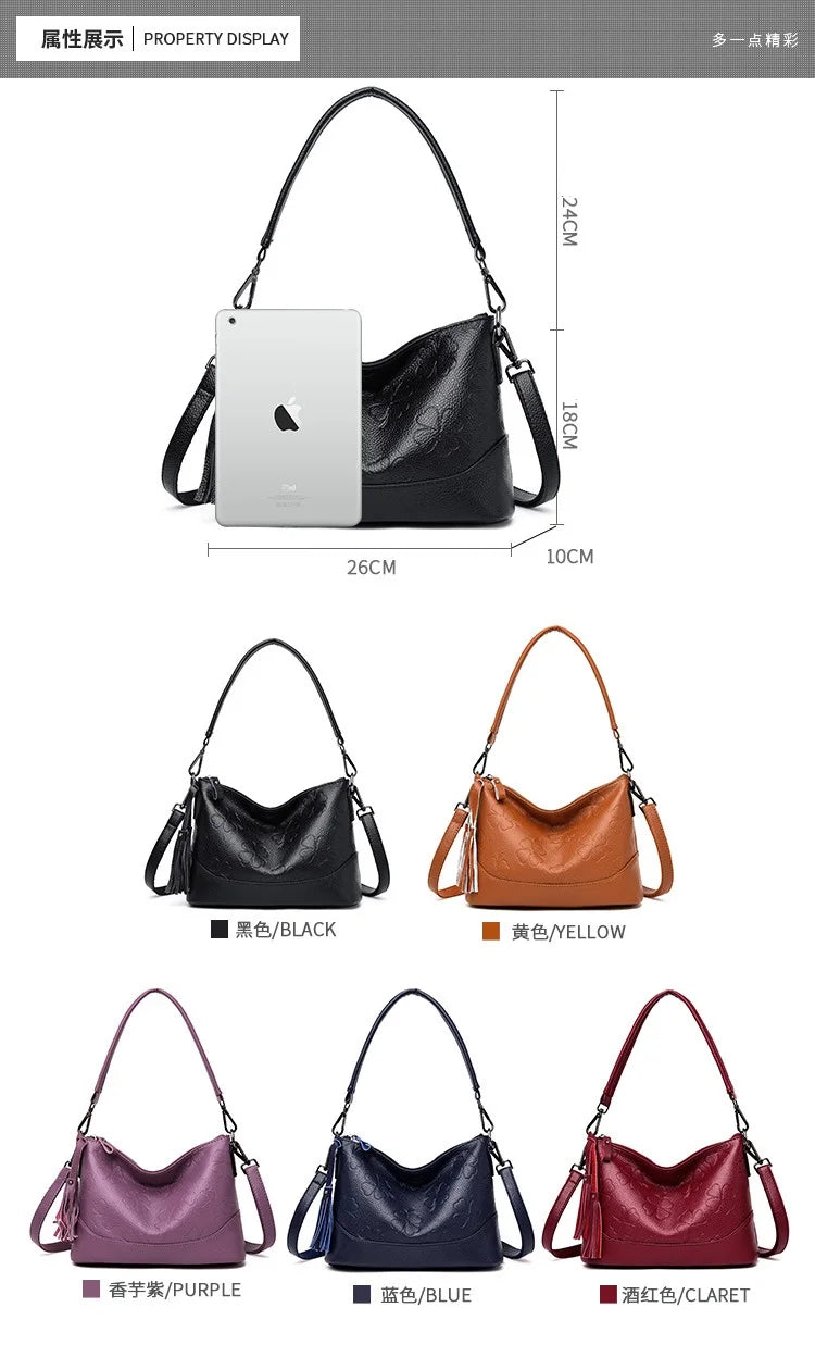 Flower Women Shoulder Bag Pu Leather Ladies Handbags Famous Female Messenger Bag