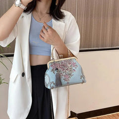Kiss Lock Shell Bag Women's Handbags Autumn Vintage