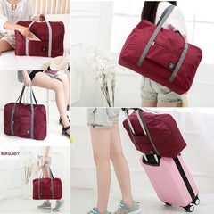 Foldable Travel Bags Unisex Large Capacity Bag Luggage Women Mouth Print Handbag