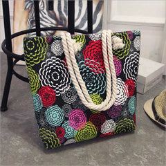 Women's Floral Print Canvas Tote Bag