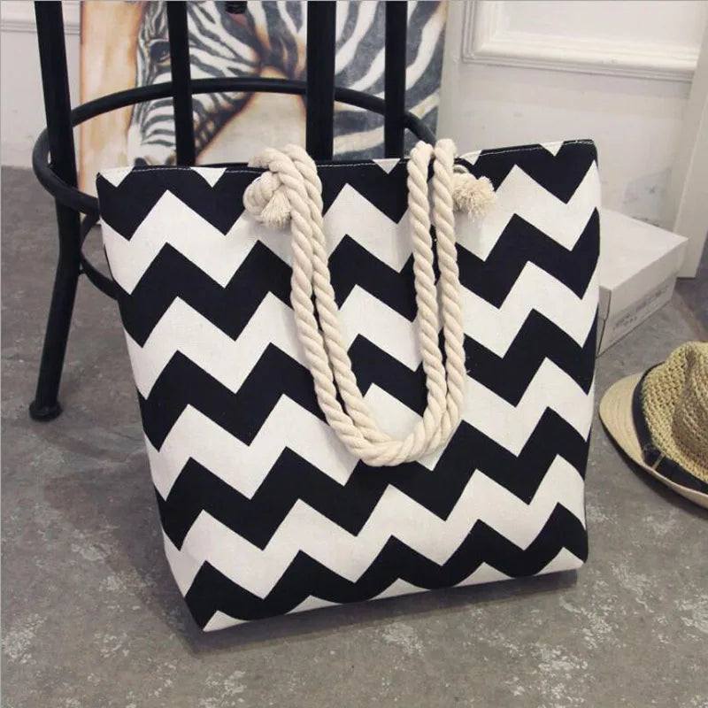Women's Large Canvas Tote Handbag with Flower Print, Graffiti Shoulder Bag