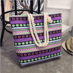 Women's Large Canvas Tote Handbag with Flower Print, Graffiti Shoulder Bag