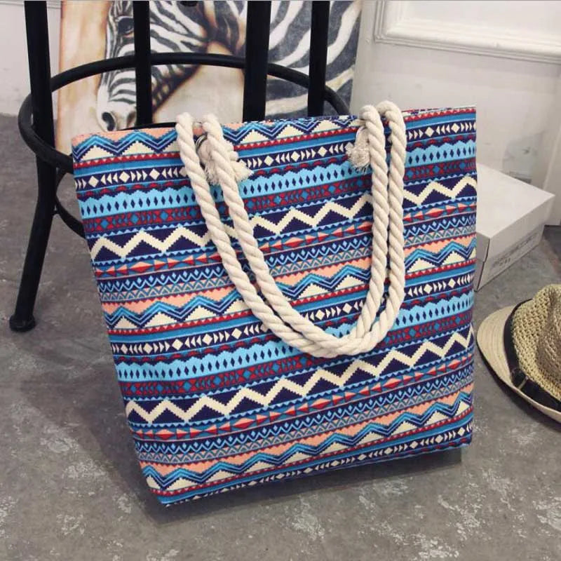Women's Floral Print Canvas Tote Bag