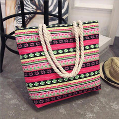 Women's Large Canvas Tote Handbag with Flower Print, Graffiti Shoulder Bag
